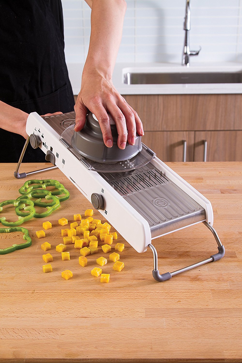 Stainless Steel Blade Vegetable Cutter With Safety Hand Gloves, Adjustable Kitchen  Mandolin Shred Food Slicer